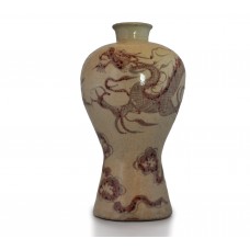 1398 A Yuan underglaze red Yuhuchun vase